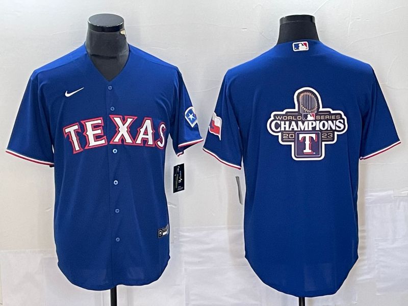 Men Texas Rangers Blank Blue Game Nike 2023 MLB Jersey style 7